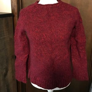LL Bean Maroon/Red Lambs Wool Chunky Sweater